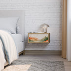 WATERCOLOUR PEAKS Mesita de Noche en Efecto Roble