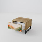 WATERCOLOUR PEAKS Mesita de Noche en Efecto Roble