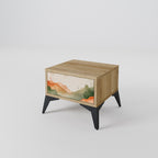 WATERCOLOUR PEAKS Mesita de Noche en Efecto Roble