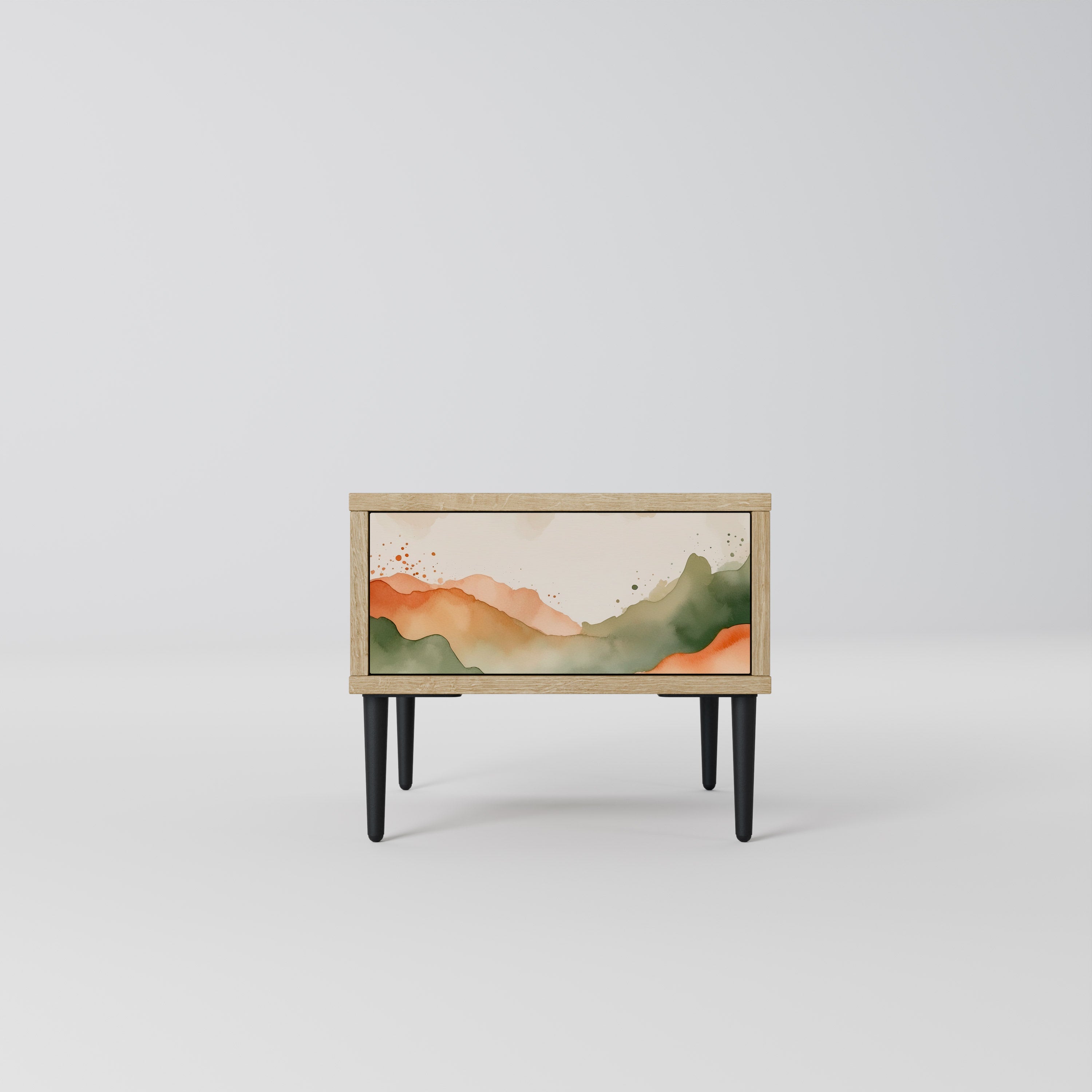 WATERCOLOUR PEAKS Nightstand in Oak Effect