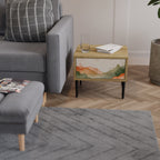 WATERCOLOUR PEAKS Mesita de Noche en Efecto Roble