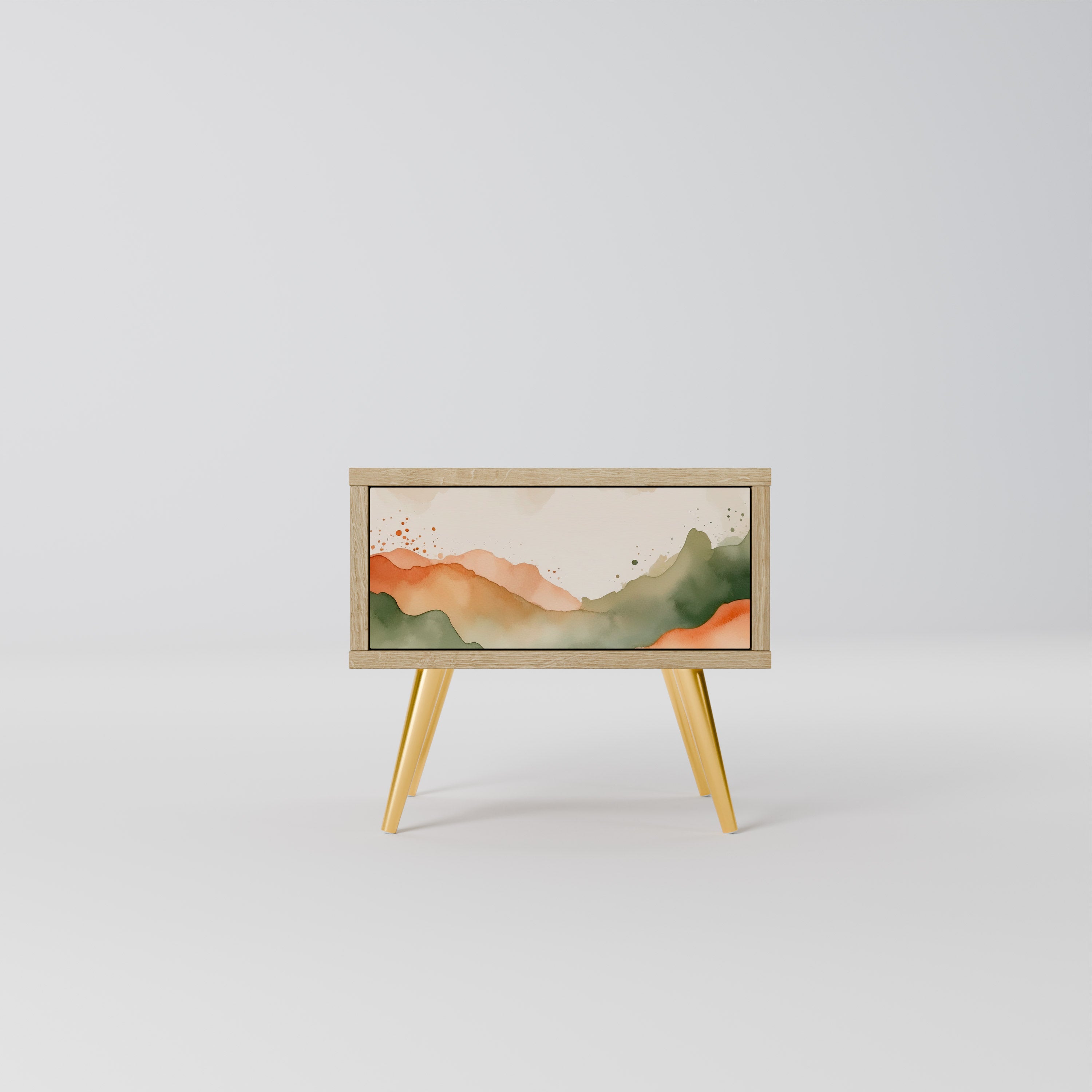 WATERCOLOUR PEAKS Nightstand in Oak Effect