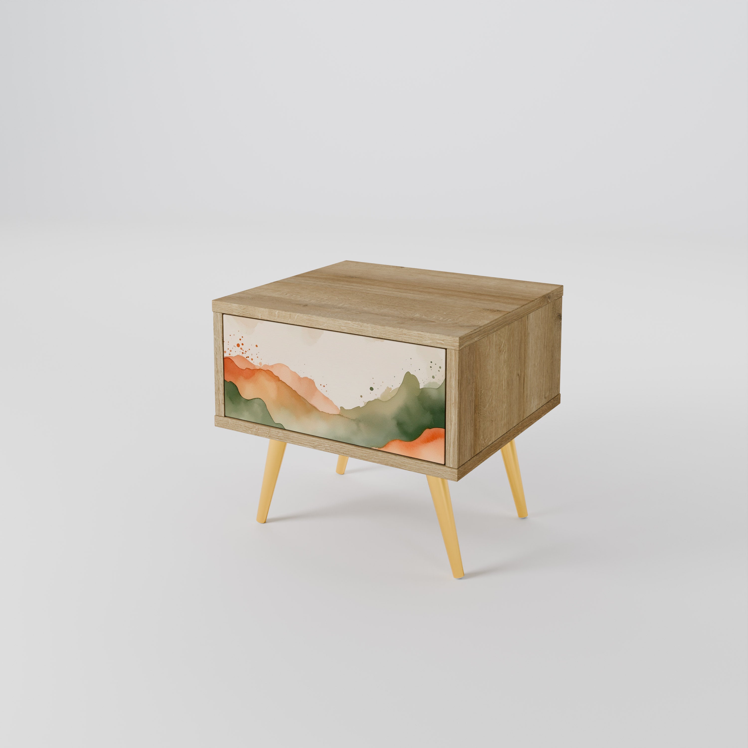 WATERCOLOUR PEAKS Nightstand in Oak Effect