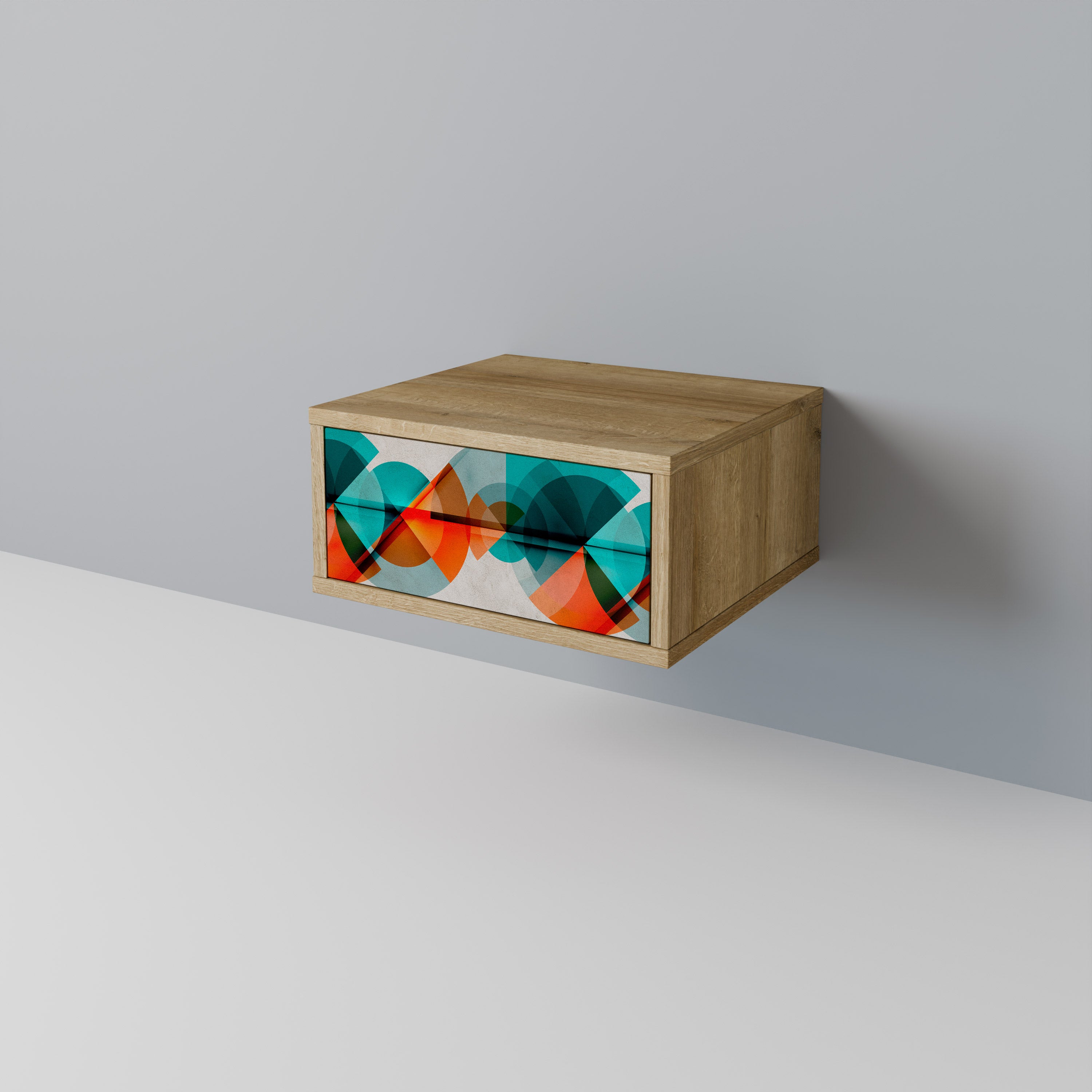 CIRCULAR RHAPSODY Nightstand in Oak Effect