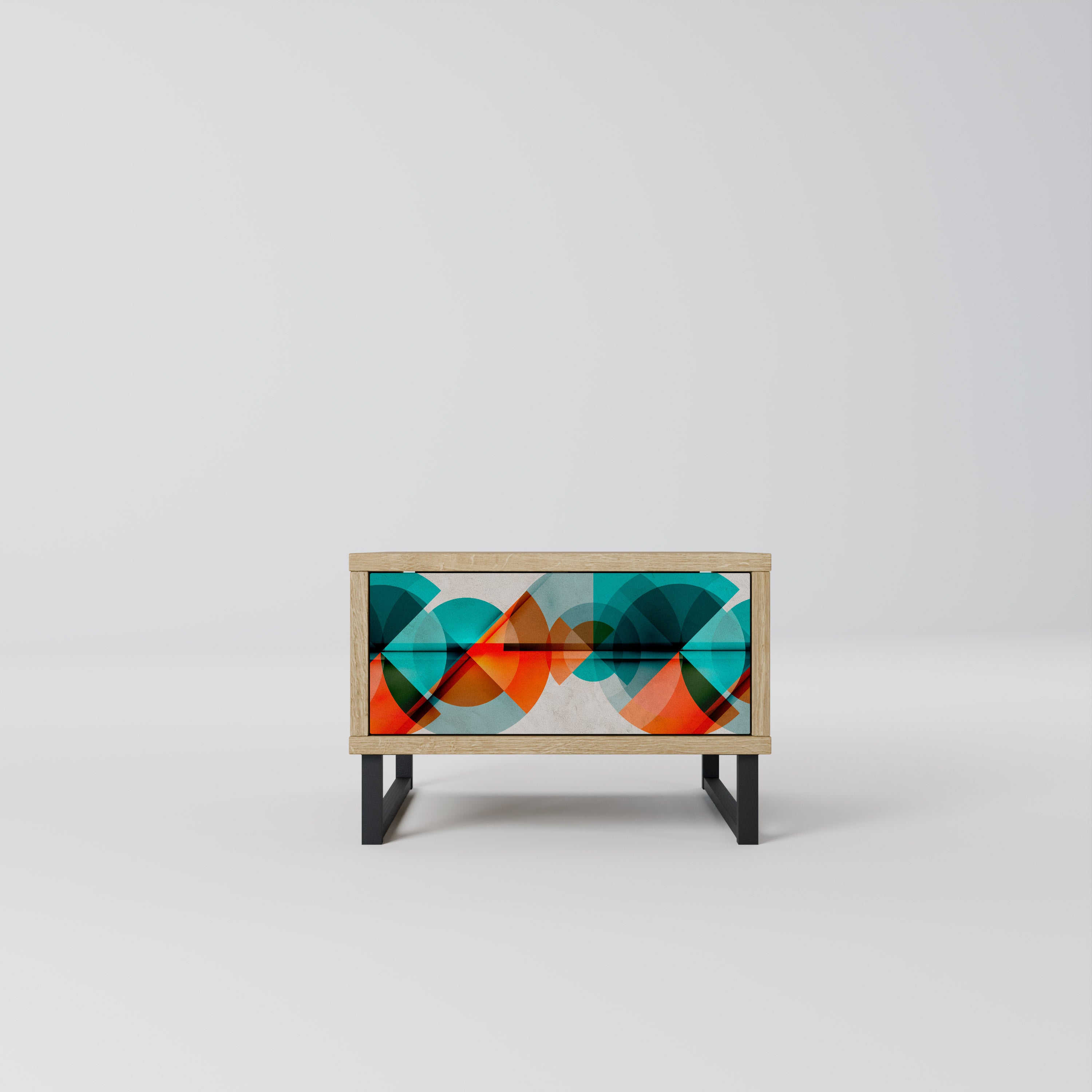 CIRCULAR RHAPSODY Nightstand in Oak Effect