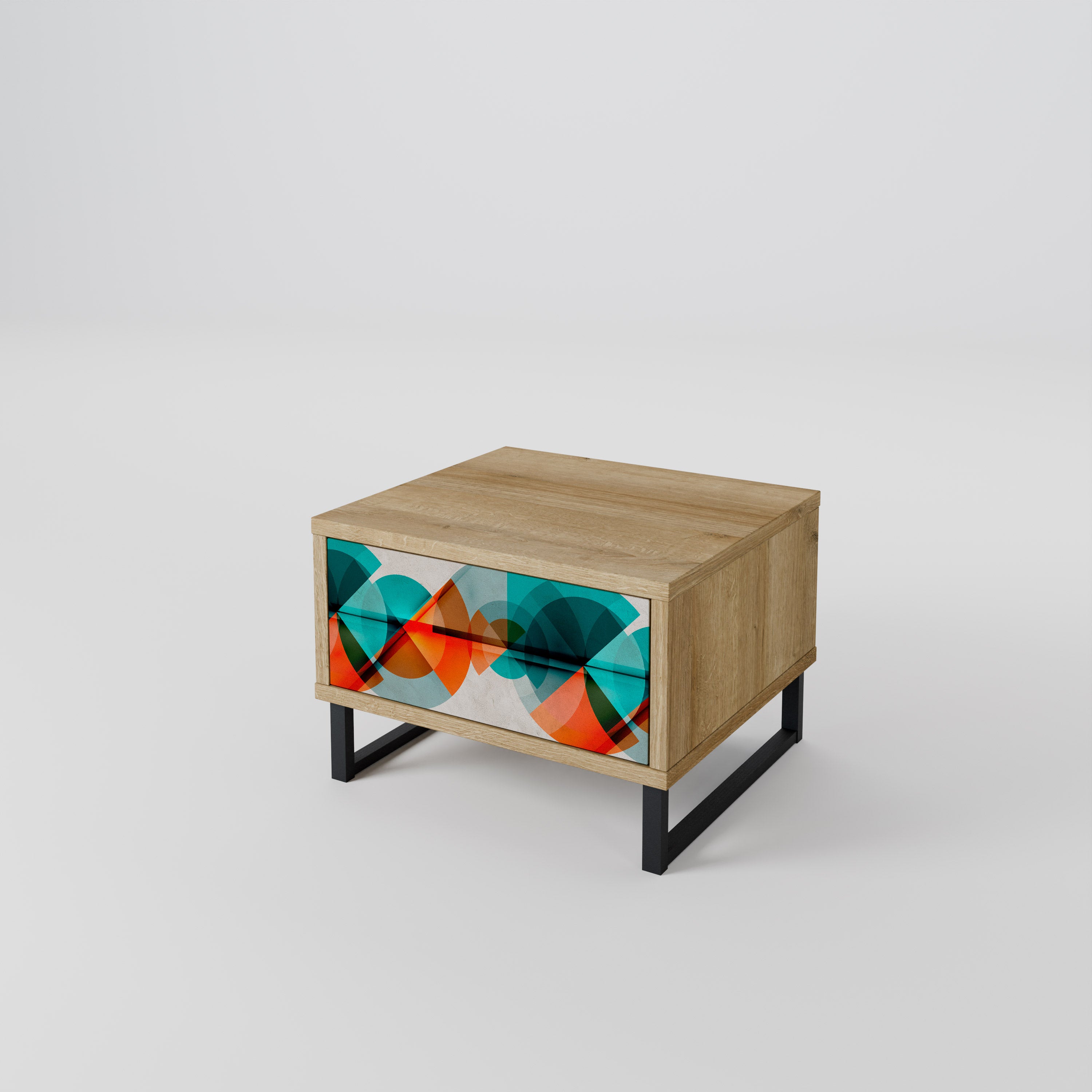 CIRCULAR RHAPSODY Nightstand in Oak Effect