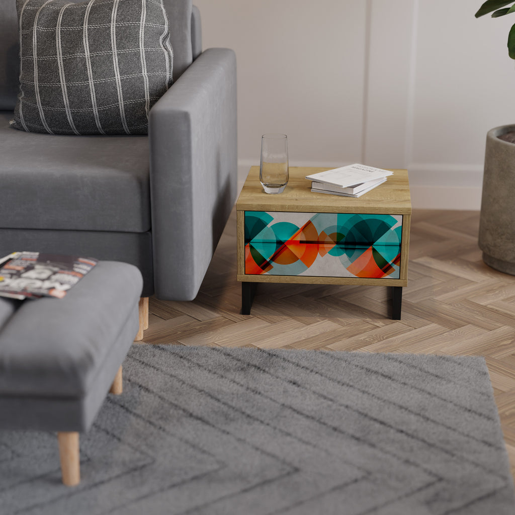 CIRCULAR RHAPSODY Nightstand in Oak Effect