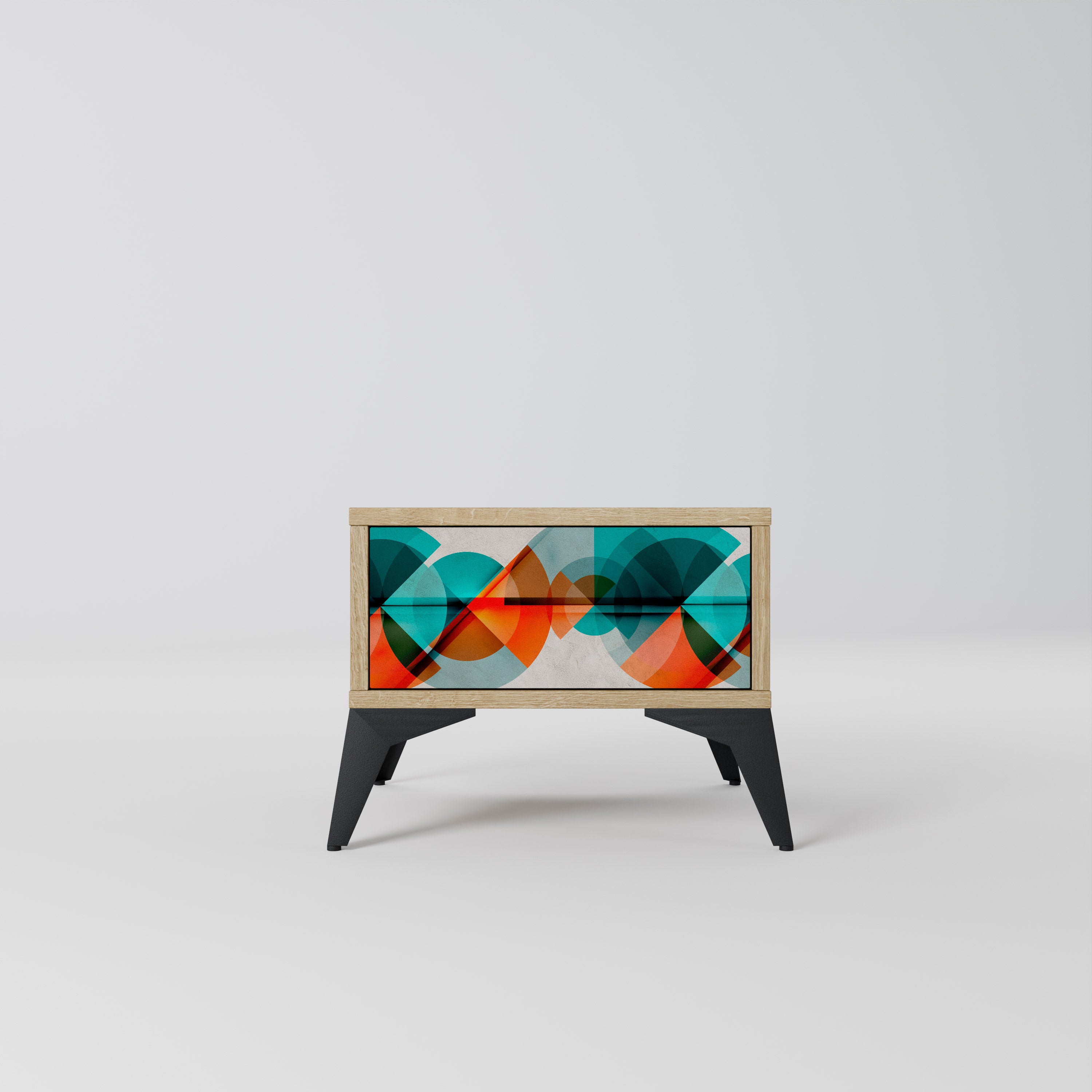 CIRCULAR RHAPSODY Nightstand in Oak Effect