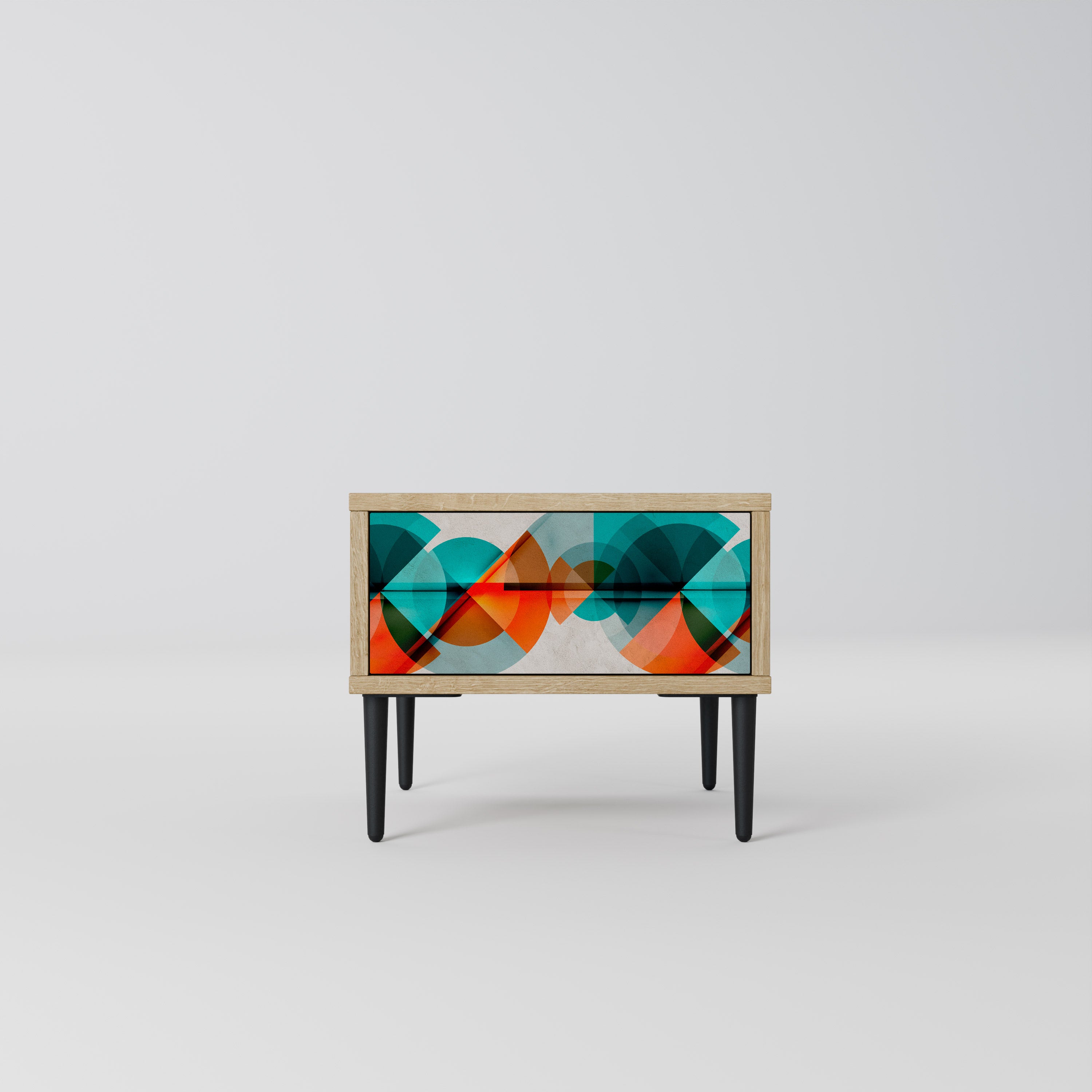 CIRCULAR RHAPSODY Nightstand in Oak Effect