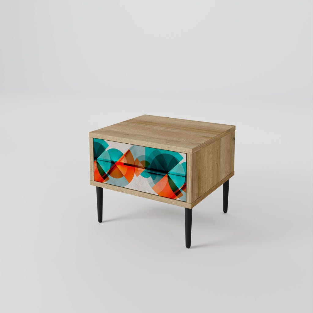CIRCULAR RHAPSODY Nightstand in Oak Effect