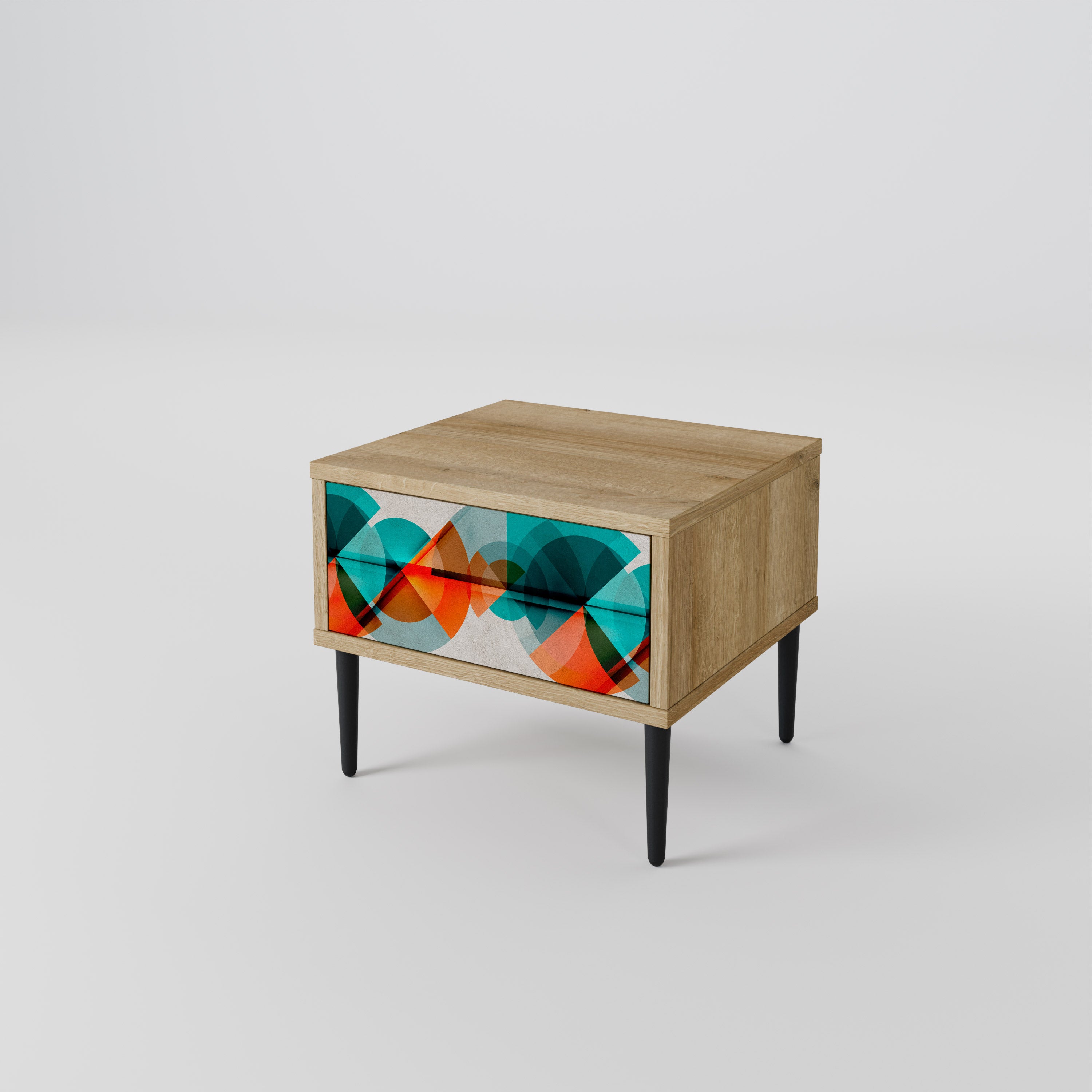 CIRCULAR RHAPSODY Nightstand in Oak Effect
