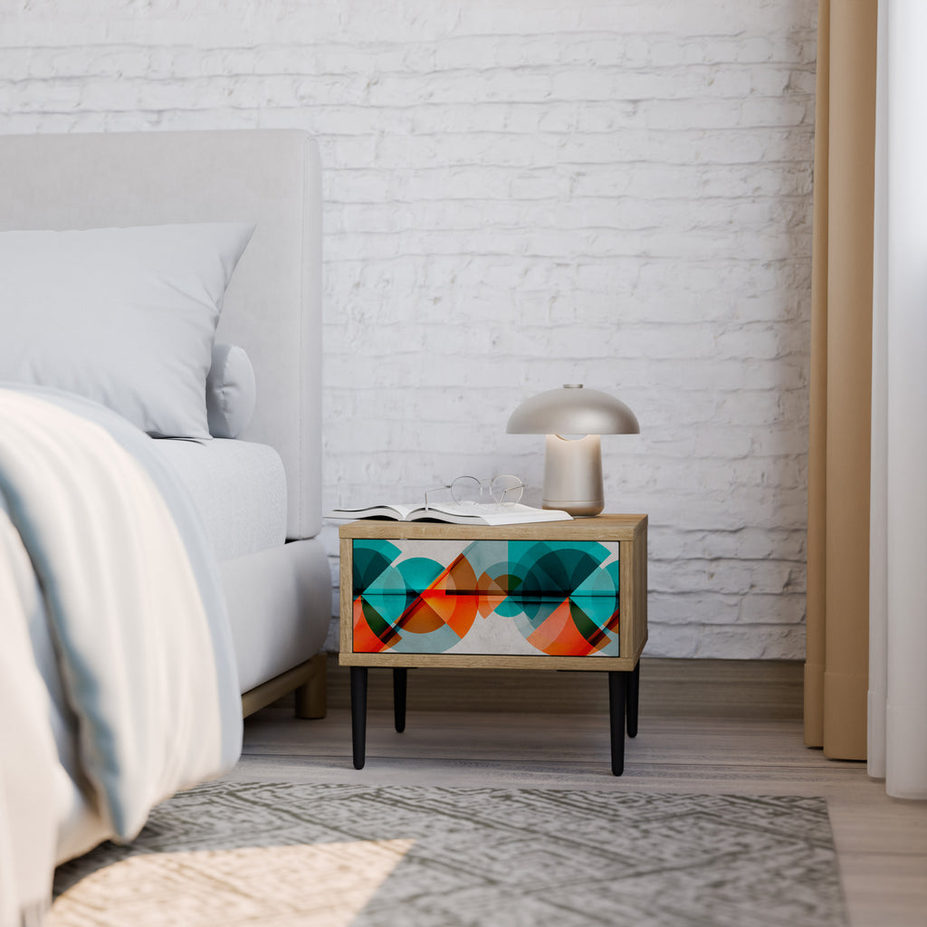CIRCULAR RHAPSODY Nightstand in Oak Effect