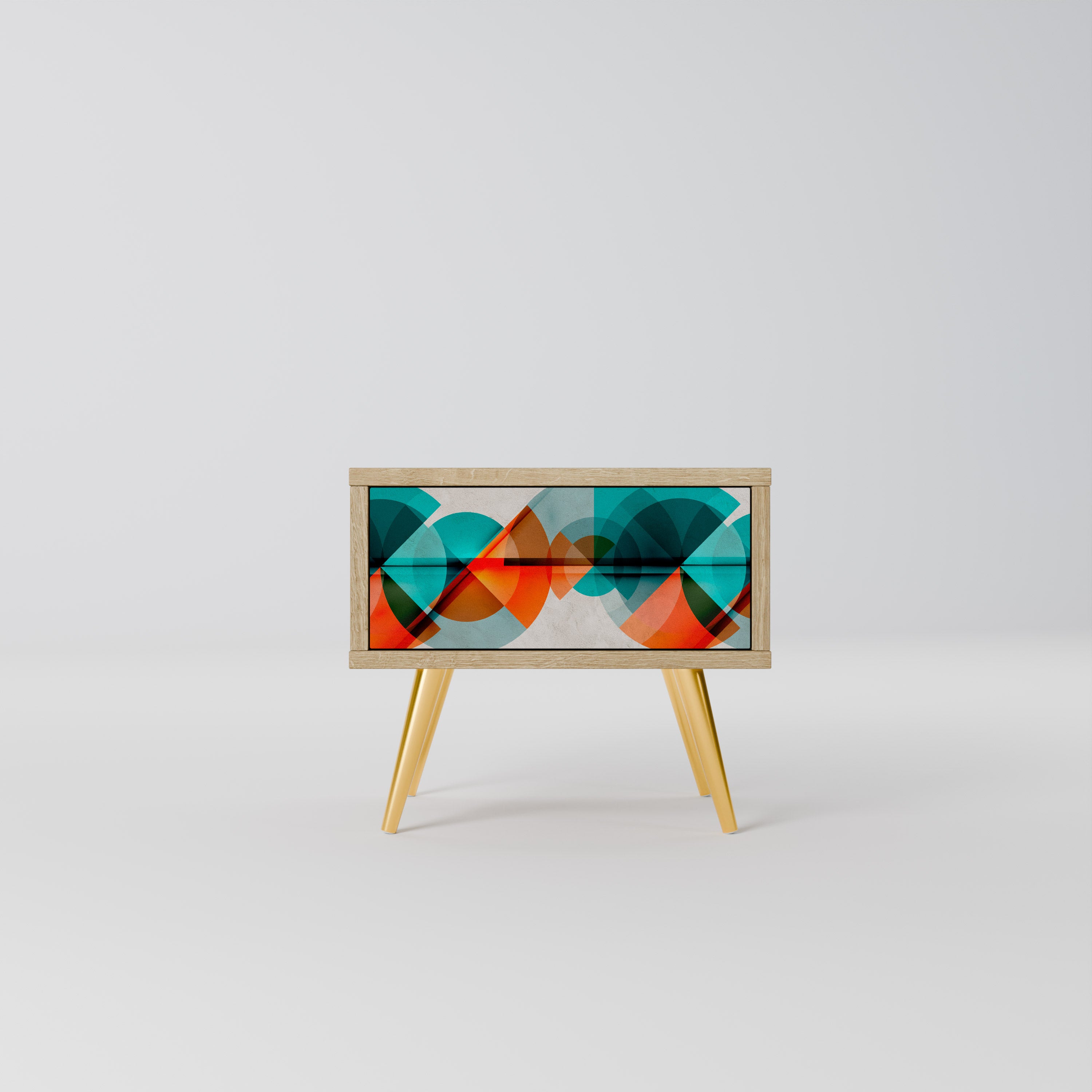 CIRCULAR RHAPSODY Nightstand in Oak Effect