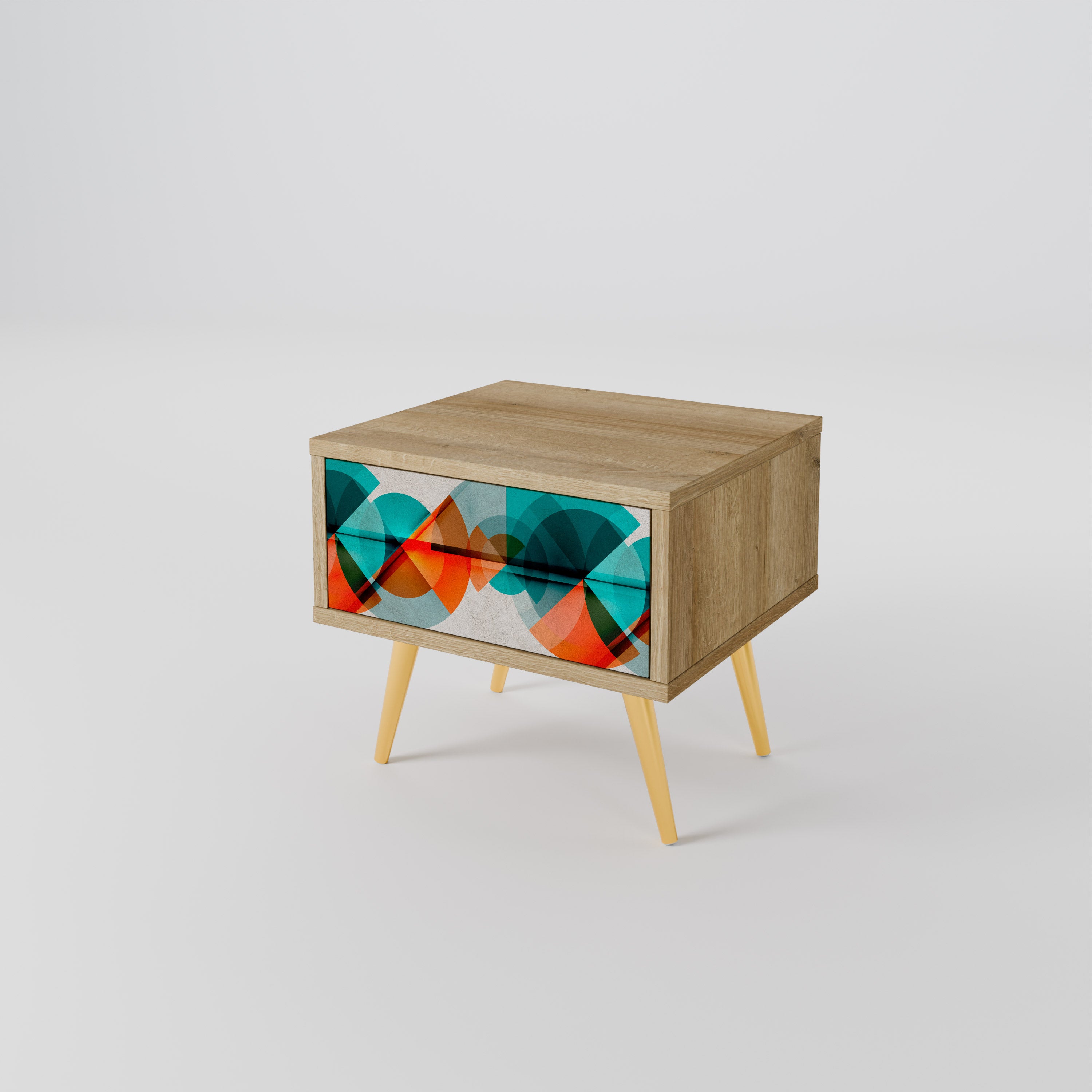 CIRCULAR RHAPSODY Nightstand in Oak Effect