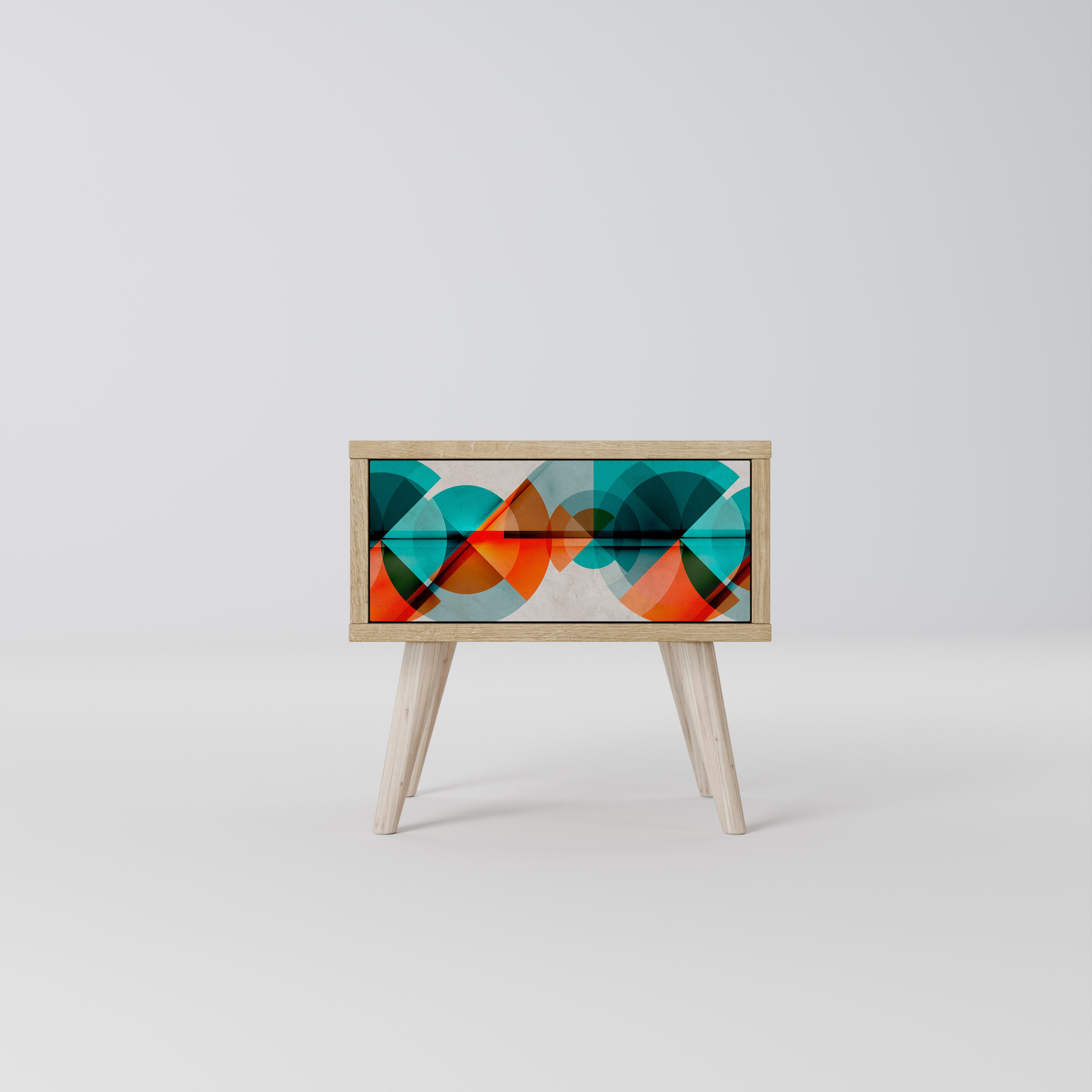 CIRCULAR RHAPSODY Nightstand in Oak Effect