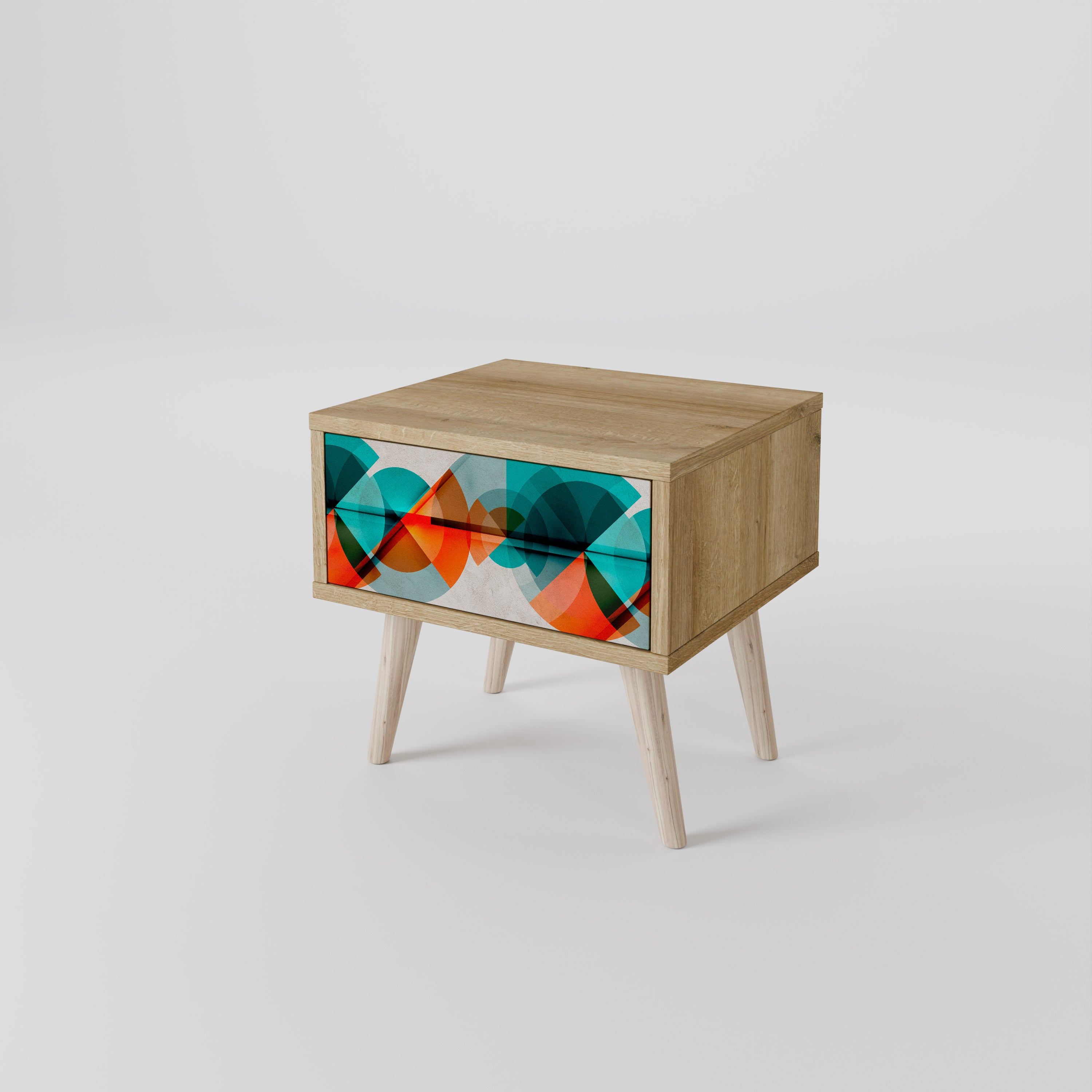 CIRCULAR RHAPSODY Nightstand in Oak Effect