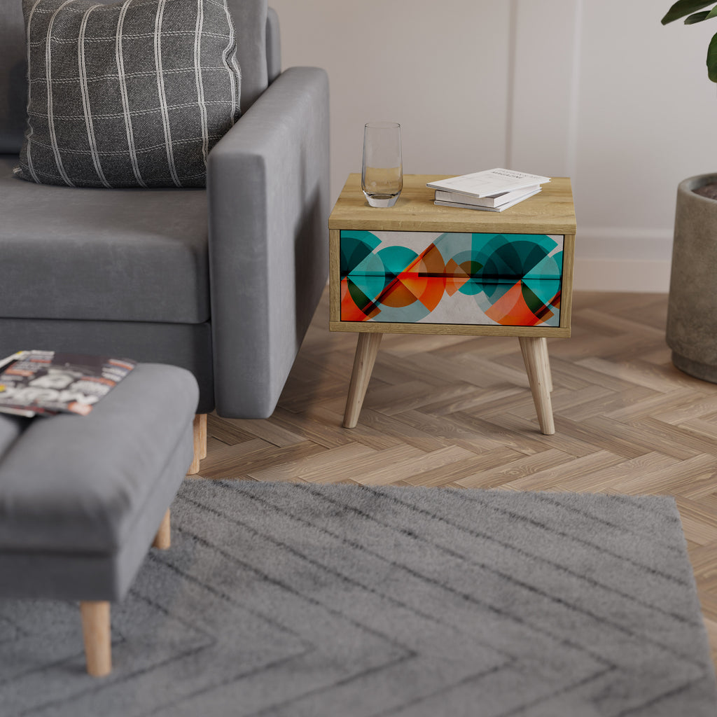 CIRCULAR RHAPSODY Nightstand in Oak Effect