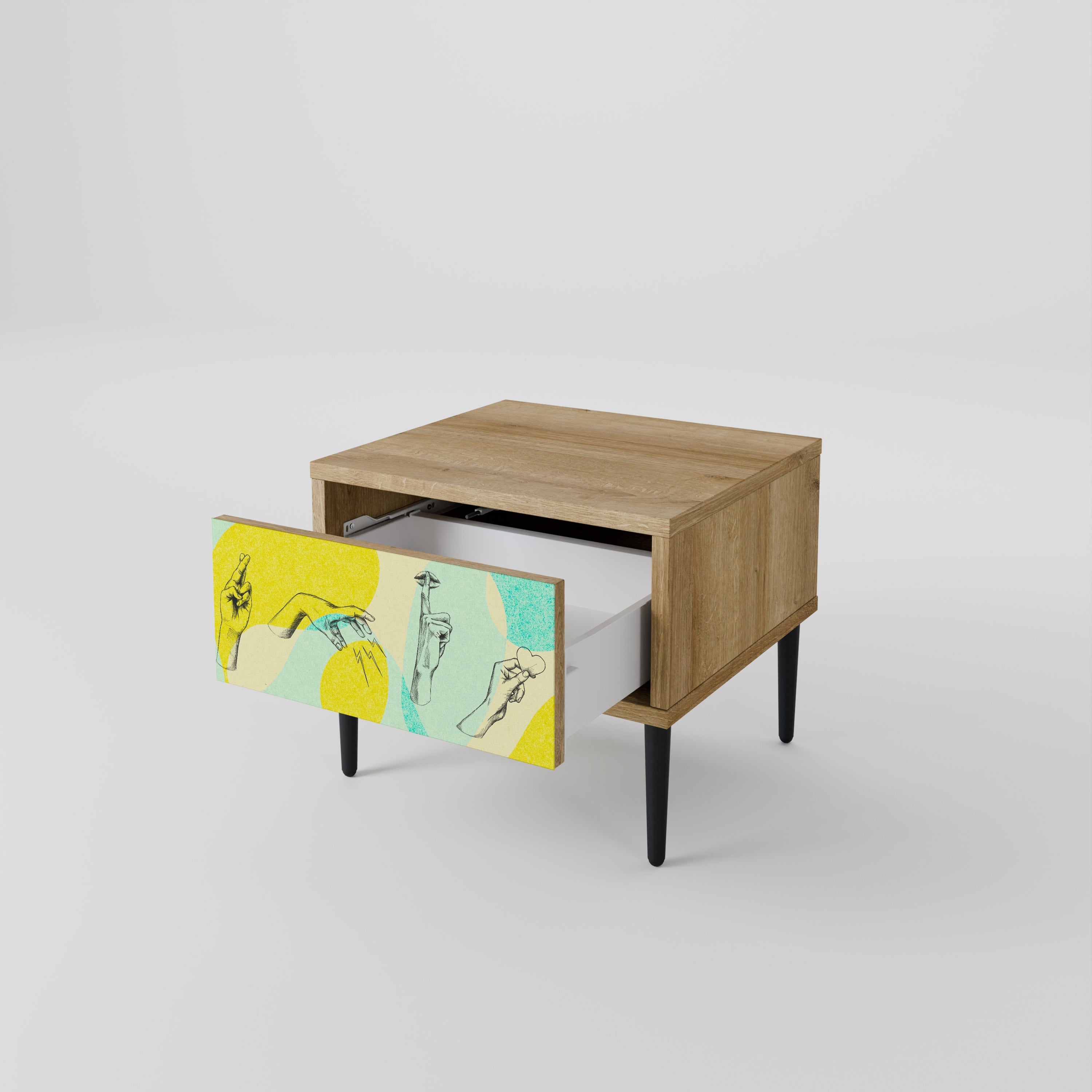 BODY LANGUAGE Nightstand in Oak Effect