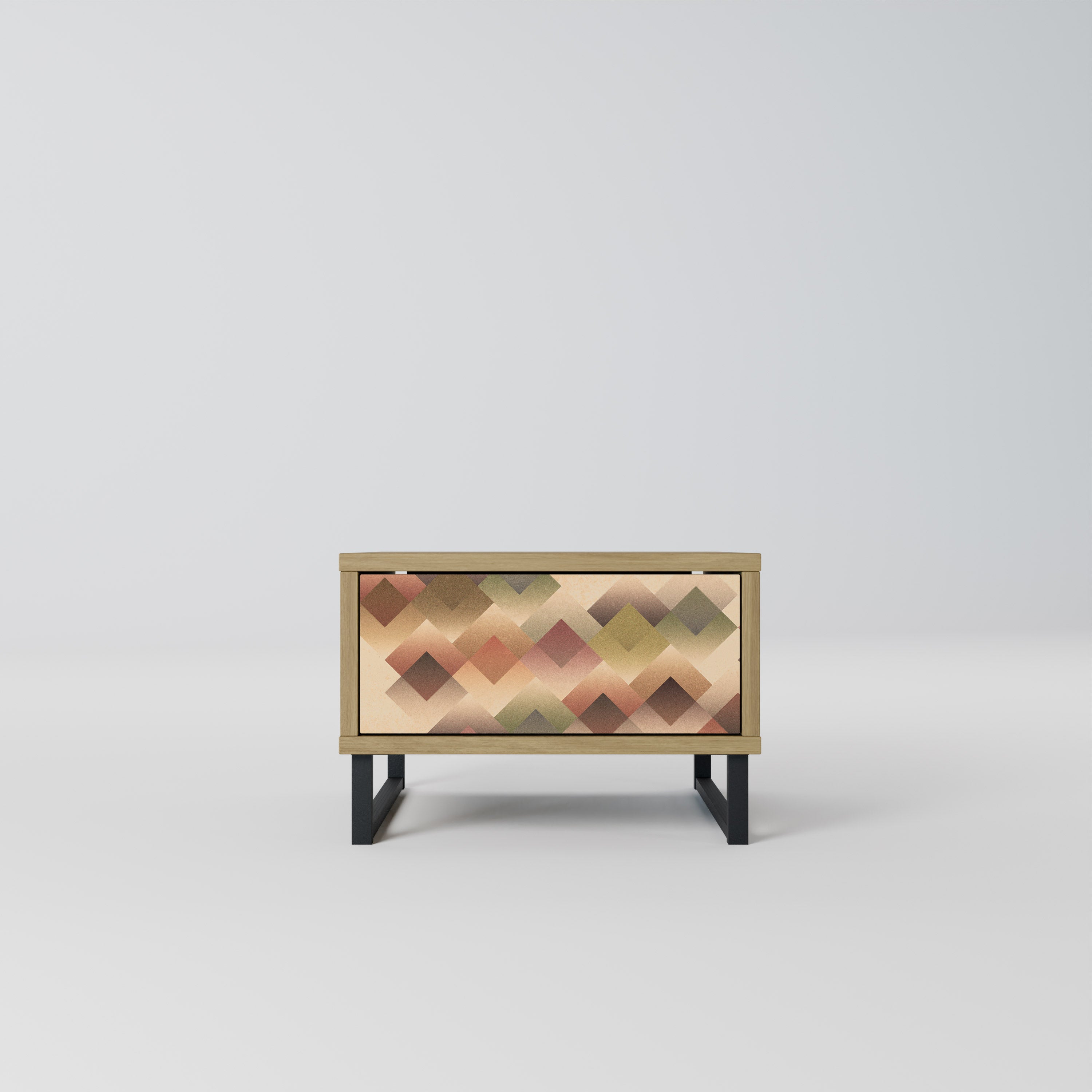 GEOMETRIC FUSION Nightstand in Oak Effect