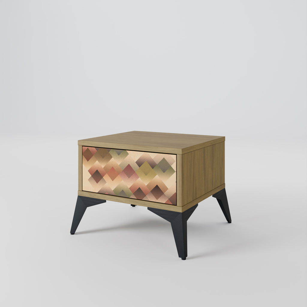 GEOMETRIC FUSION Nightstand in Oak Effect