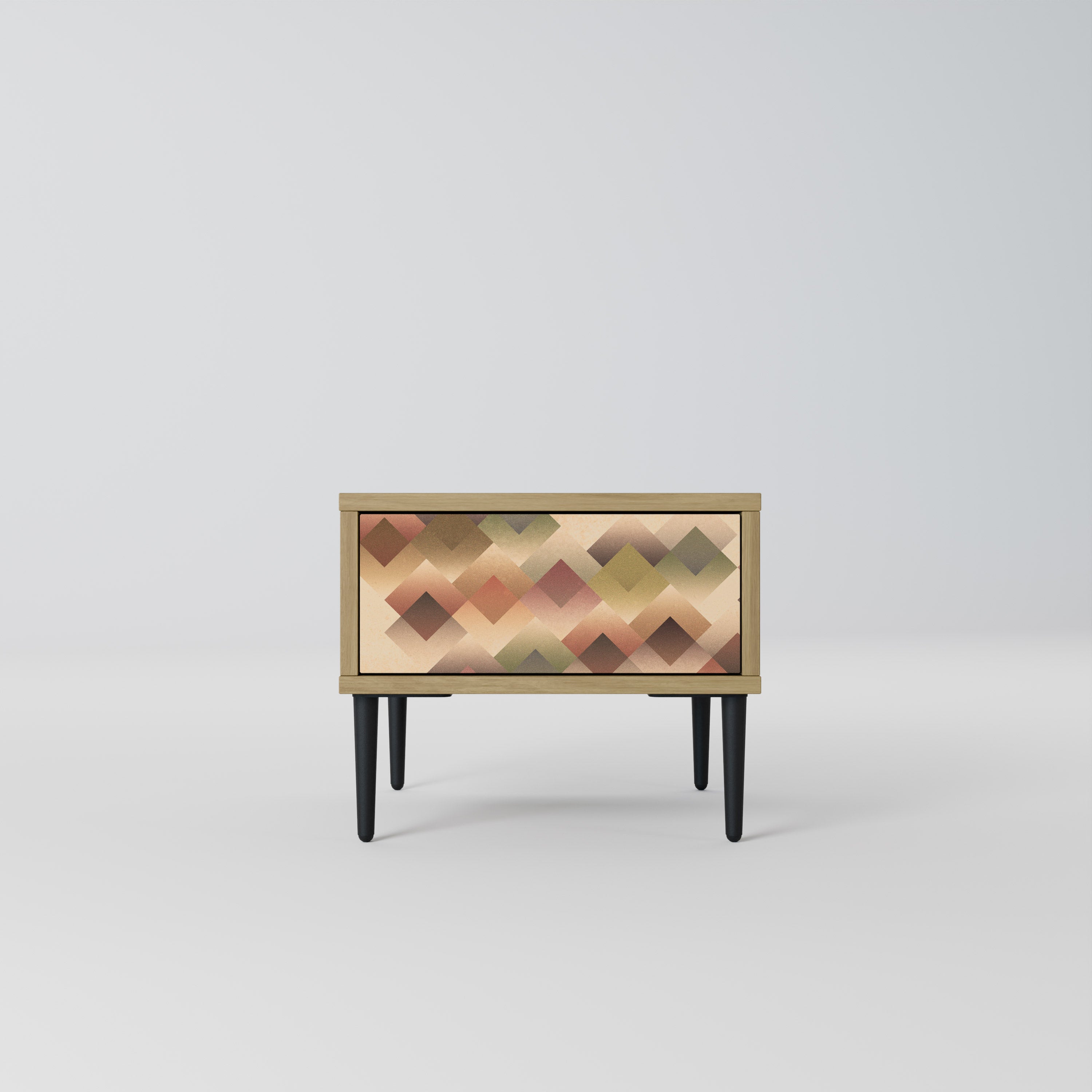 GEOMETRIC FUSION Nightstand in Oak Effect