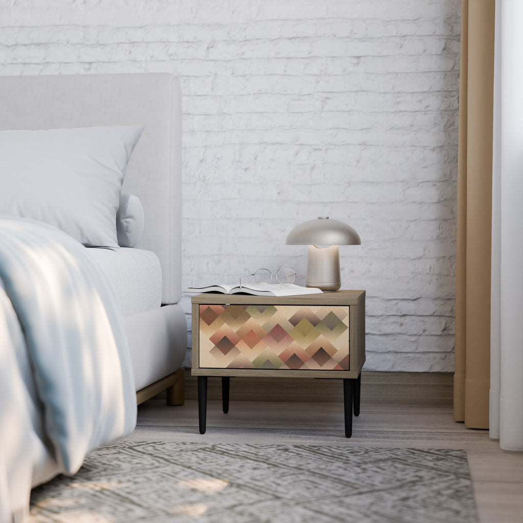 GEOMETRIC FUSION Nightstand in Oak Effect