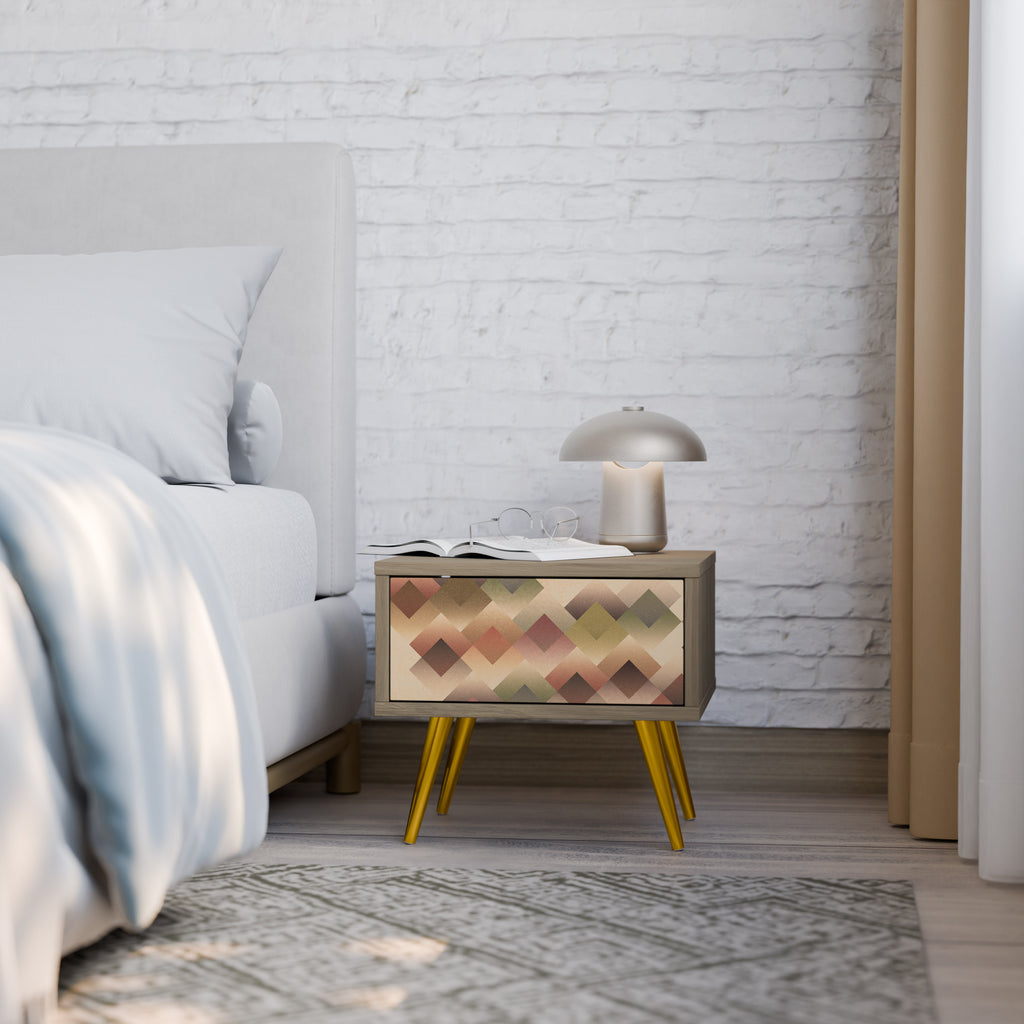 GEOMETRIC FUSION Nightstand in Oak Effect