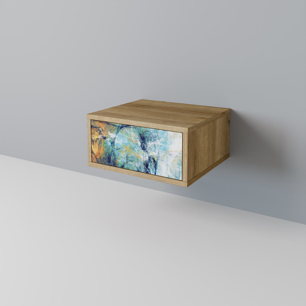 ABSTRACT THOUGHTS Nightstand in Oak Effect