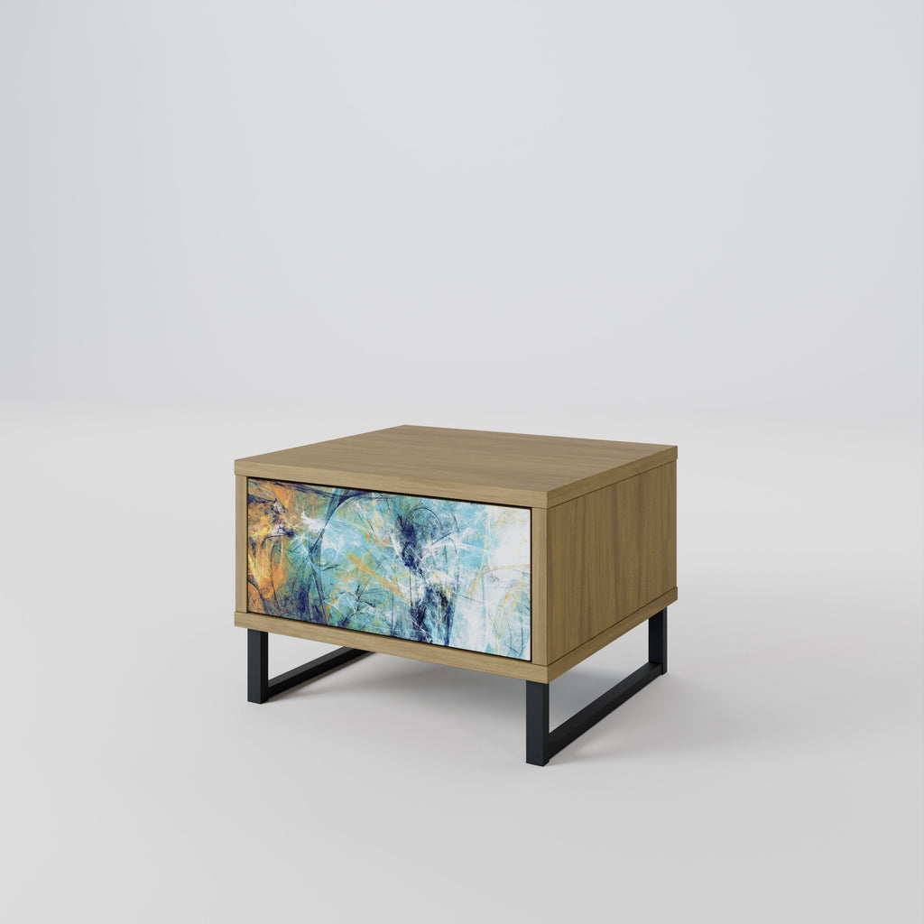 ABSTRACT THOUGHTS Nightstand in Oak Effect
