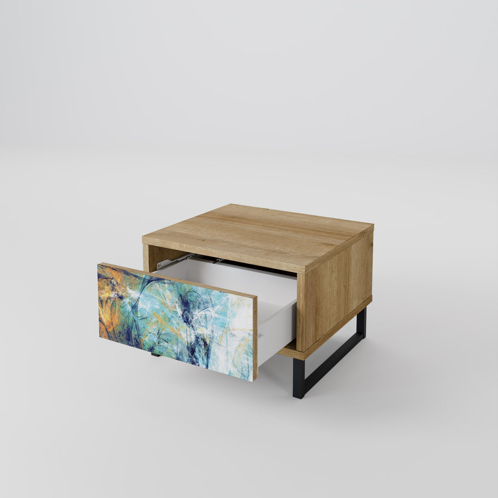 ABSTRACT THOUGHTS Nightstand in Oak Effect