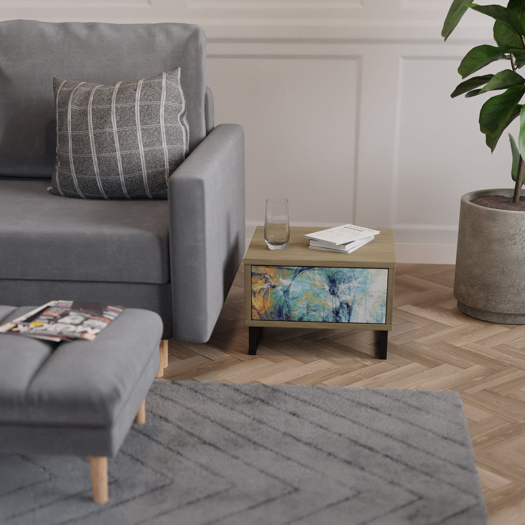 ABSTRACT THOUGHTS Nightstand in Oak Effect