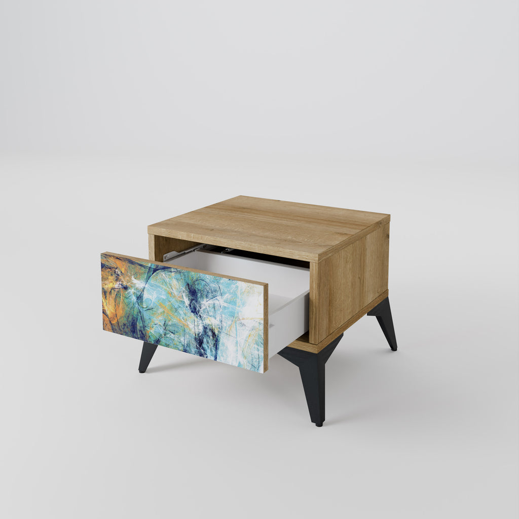 ABSTRACT THOUGHTS Nightstand in Oak Effect