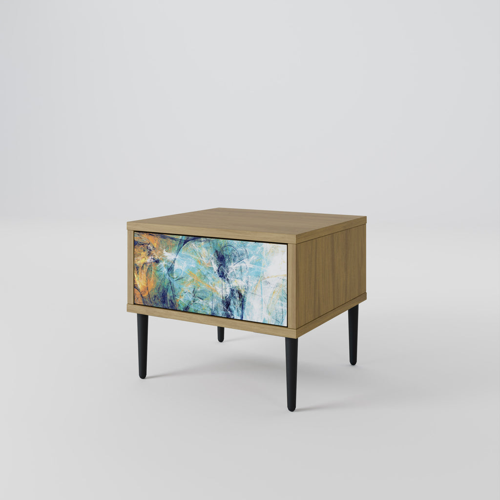 ABSTRACT THOUGHTS Nightstand in Oak Effect