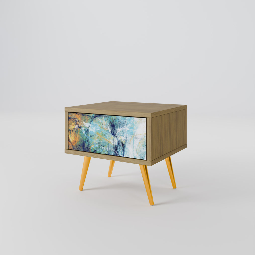ABSTRACT THOUGHTS Nightstand in Oak Effect