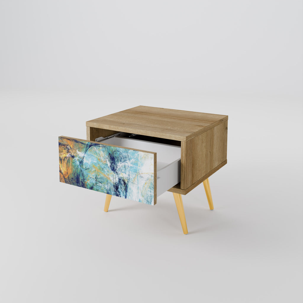 ABSTRACT THOUGHTS Nightstand in Oak Effect