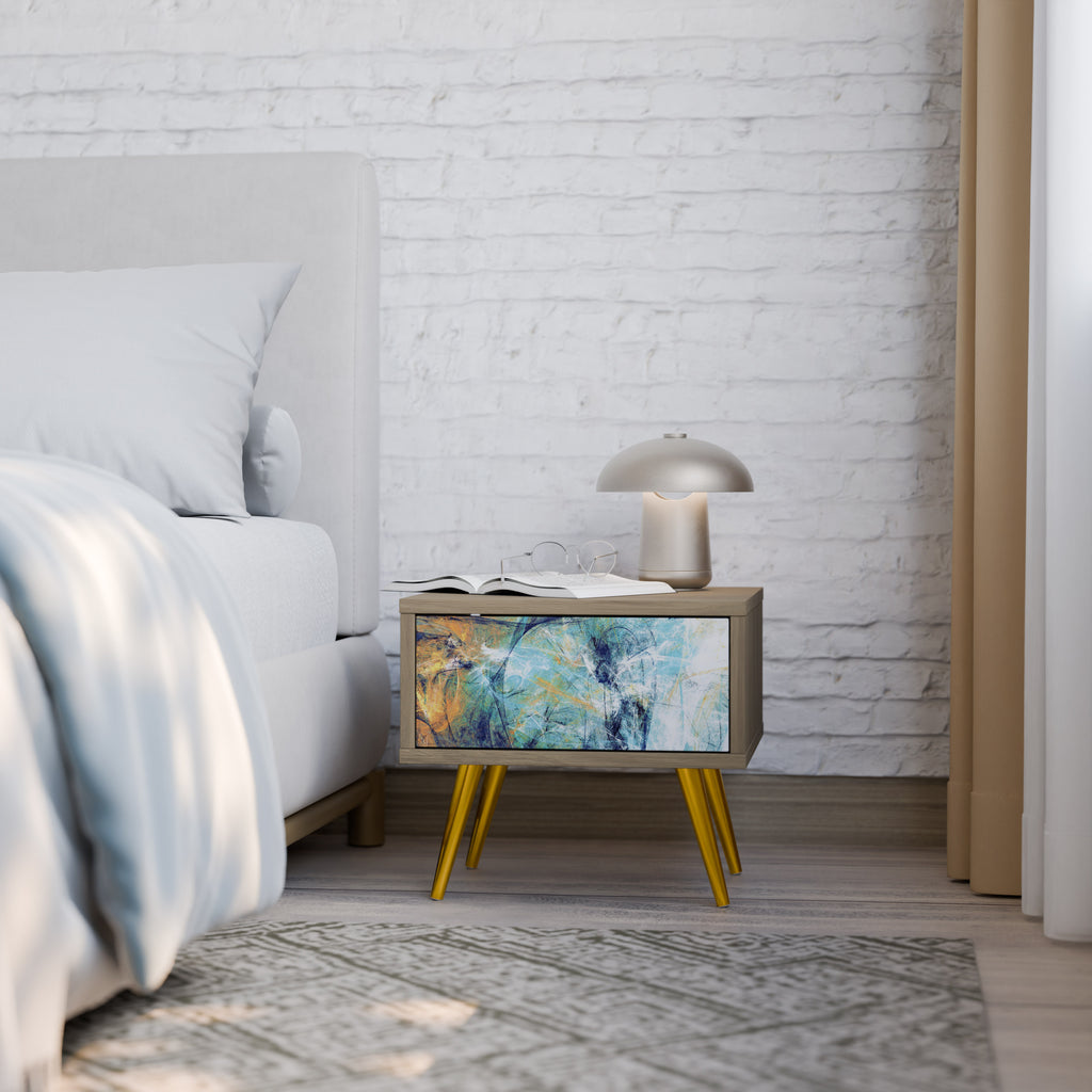 ABSTRACT THOUGHTS Nightstand in Oak Effect