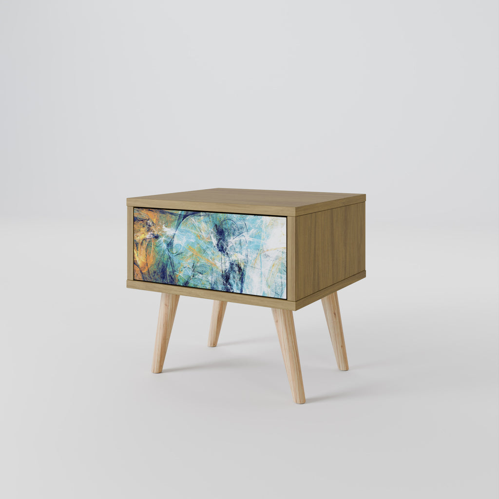 ABSTRACT THOUGHTS Nightstand in Oak Effect