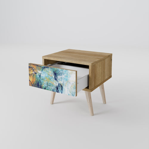 ABSTRACT THOUGHTS Nightstand in Oak Effect