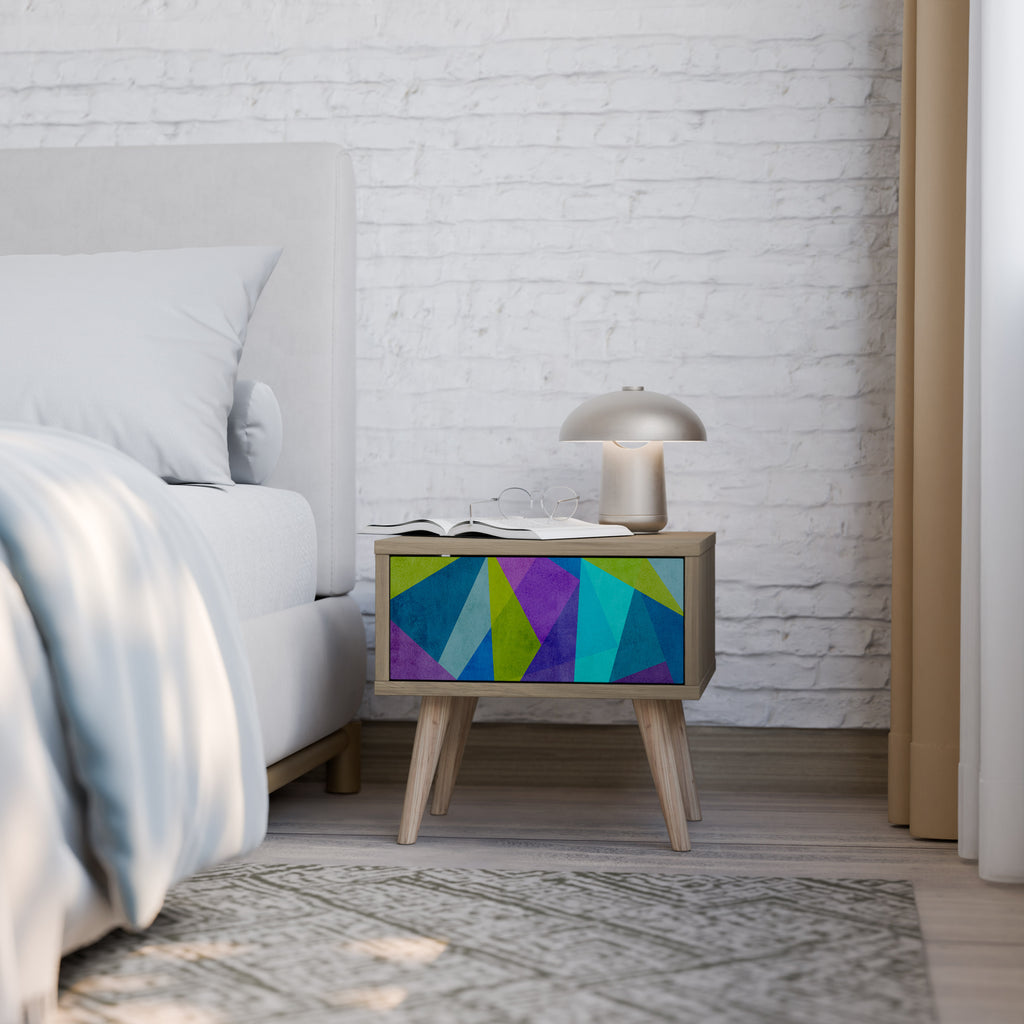 COLD SHOWCASE Nightstand in Oak Effect