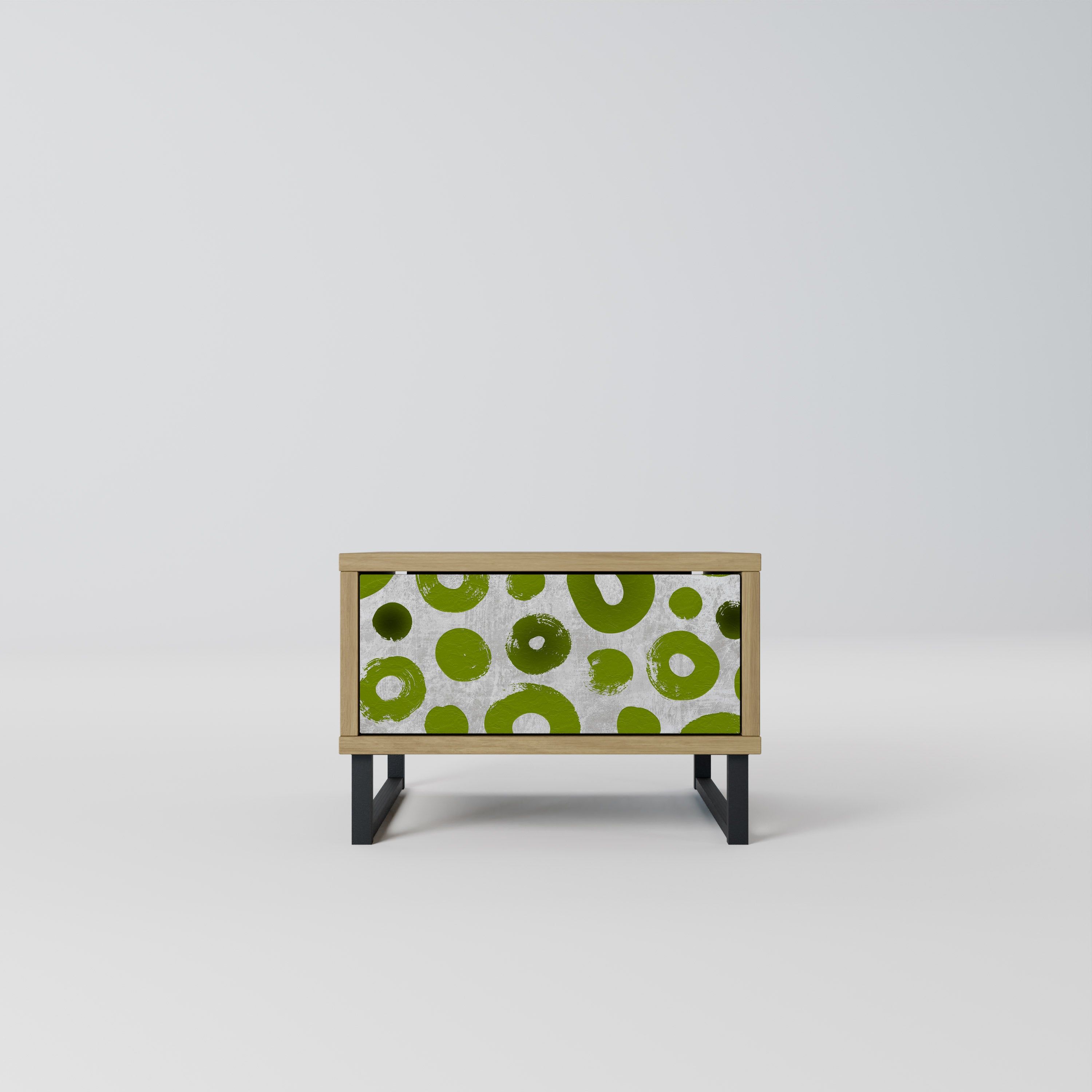 GREEN RHAPSODY Nightstand in Oak Effect