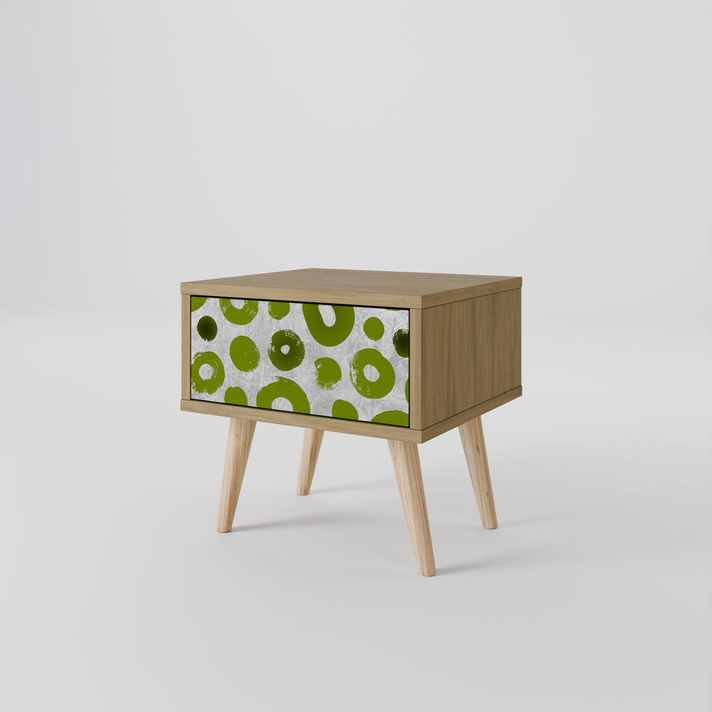 GREEN RHAPSODY Nightstand in Oak Effect