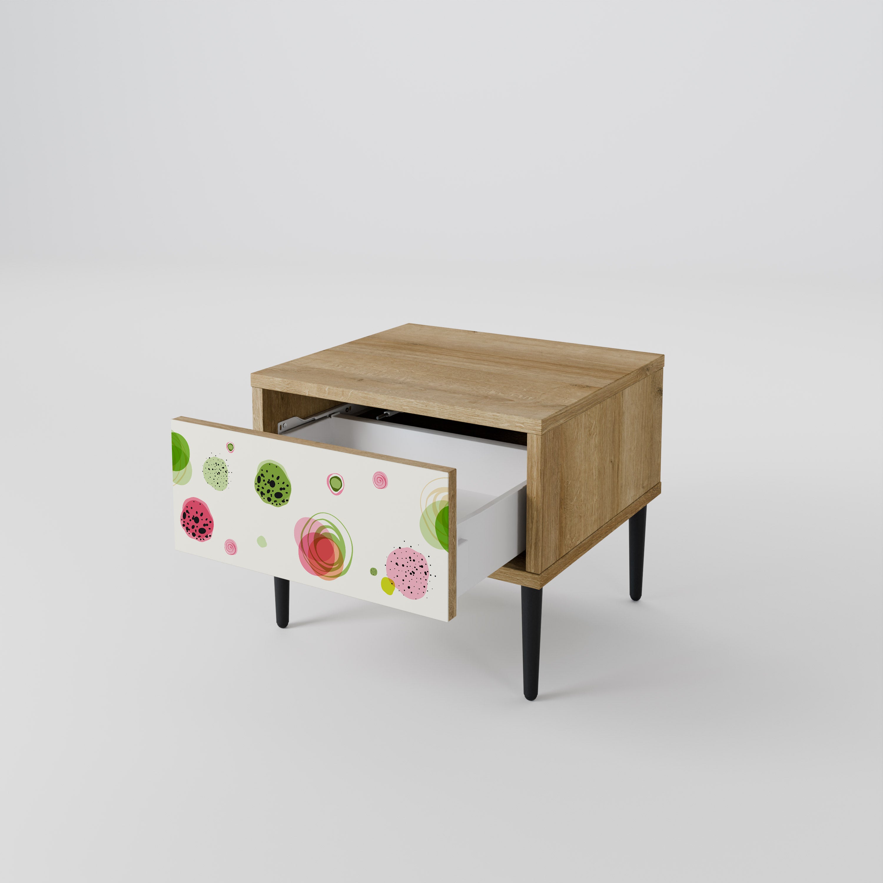 COLORFUL COSMOS Nightstand in Oak Effect