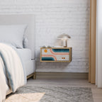 TWO HALVES Mesita de Noche en Efecto Roble