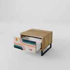 TWO HALVES Mesita de Noche en Efecto Roble