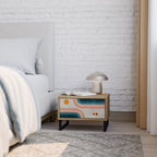 TWO HALVES Mesita de Noche en Efecto Roble