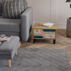 TWO HALVES Mesita de Noche en Efecto Roble