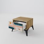 TWO HALVES Mesita de Noche en Efecto Roble