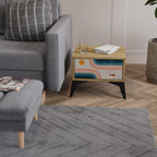 TWO HALVES Mesita de Noche en Efecto Roble