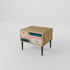 TWO HALVES Mesita de Noche en Efecto Roble