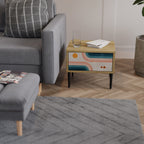 TWO HALVES Mesita de Noche en Efecto Roble